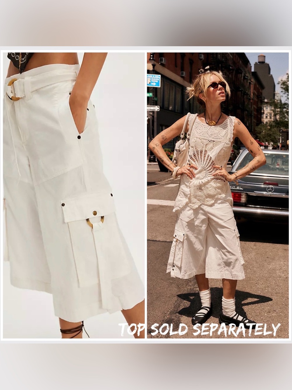 Free People Tidal Wave Cropped Pants White size 4
